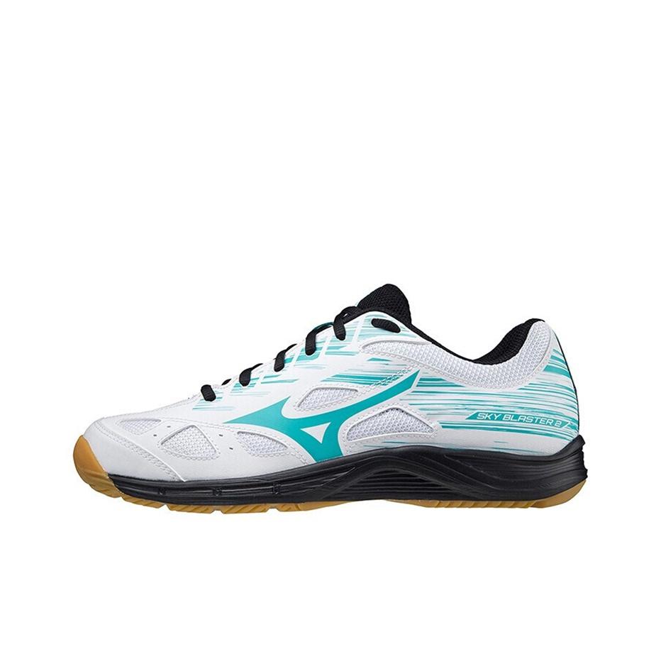 Mizuno Sky Blaster 2 Comfortable Durable Low-Top Badminton Shoes Unisex Sneaker White Blue 71GA204534