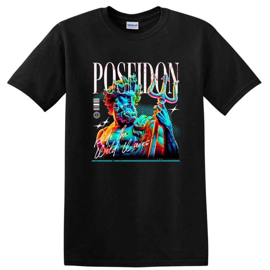Poseidon Ride the Wild Waves T Shirt Vintage Graphic Tee for Ocean Lovers XXL