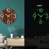 Wood Grain Luminous Wall Clock Fashion Quartz Wall Clock Silent Digital Clock  Wall Decor