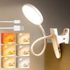 Lenudar Reading Lamp Bed, 36 LED Clamping Lamp Bed with Touch Dimmbar 6 Colors 5 Lights, 360° Flexible Reading Lamp Kids USB Rechargeable Clamping