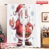 2pcs 2D Flat Printing Christmas Party Curtain Santa Waving Through Snow Polyester Without Electricity Family Party Use for