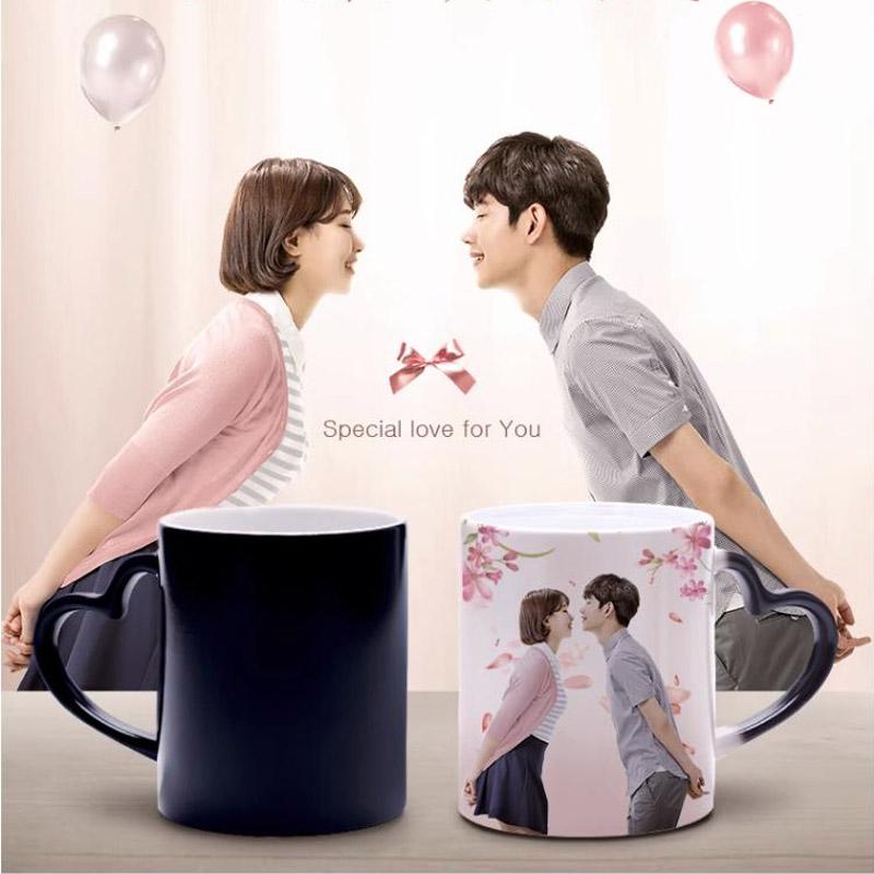 Customized Coffee Mugs Ceramic Magic Mug Pour In Hot Water Pictures Display Print Photo LOGO Text DIY Change Color Cup Gifts