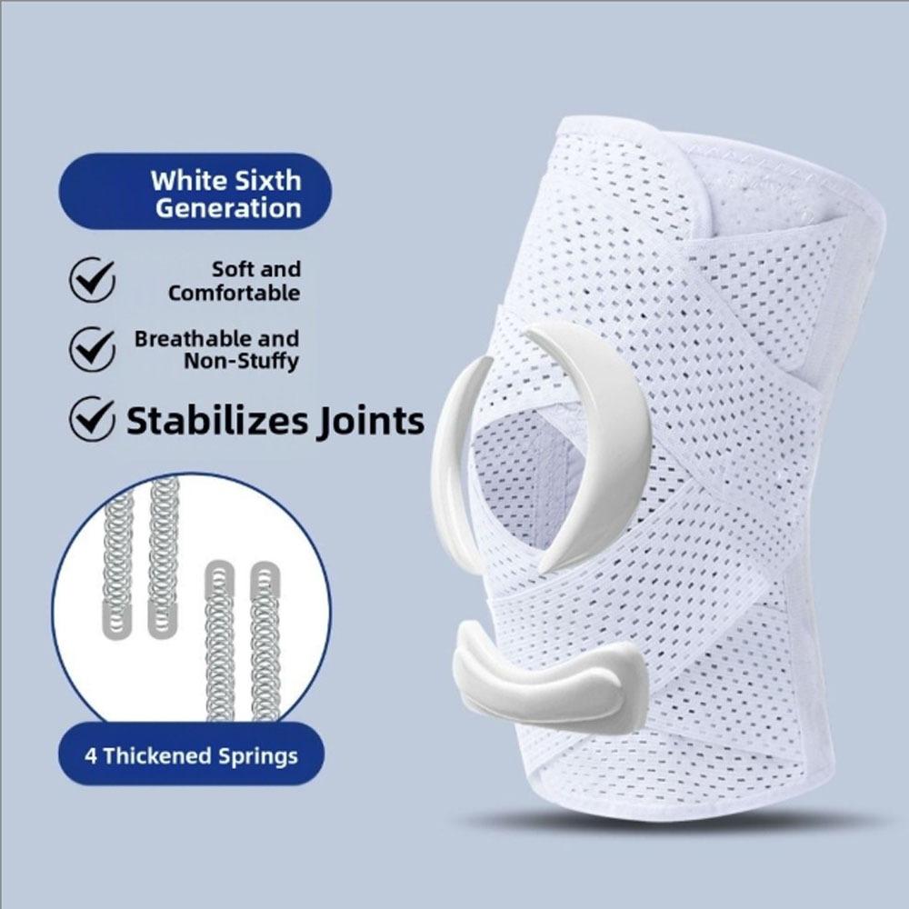 

4 Spring Stabilizers Knee Sleeves Patella Tendon Knee Straps Reduce Pressure on Patella L білий