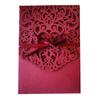 Blessing Greeting Card Pearl Paper Hollow-Out Deep Wine Red Wedding Invitation