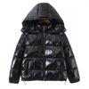 Ins Style Winter Hooded Puffer Jacket Solid Color PU Leather Cotton Coat Loose Fit Women