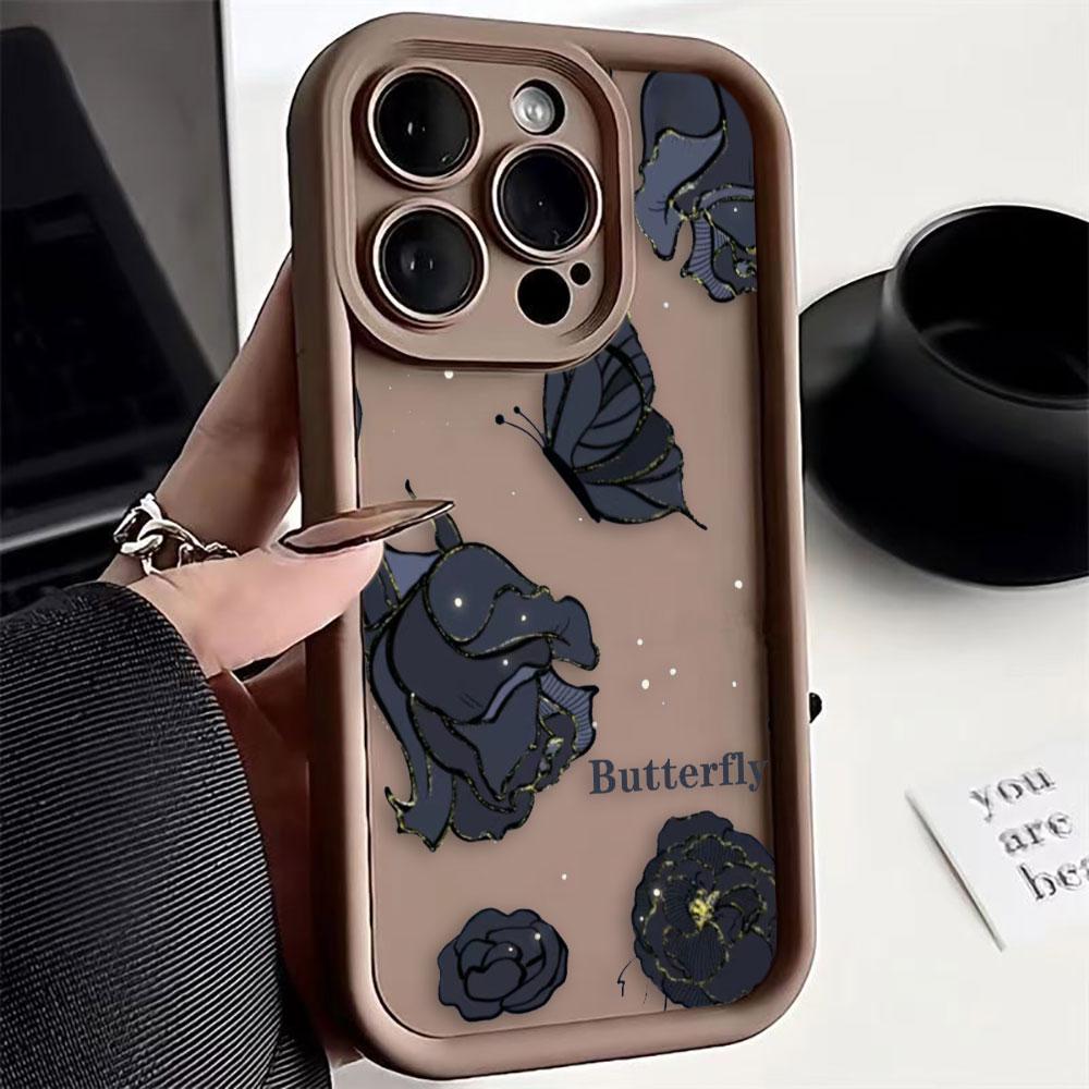 Luxury Butterfly Roses Phone Case For Xiaomi 15 15T 17 14 14T 8 11 12 12T 13 PRO MAX LITE 5GNE TPU Case DIY Shell Cover Funda