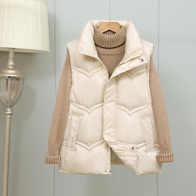 Autumn and Winter New Stand-up Collar Down Cotton Vest Women's Design Sense Niche Warm Vest Jacket Cotton Vest