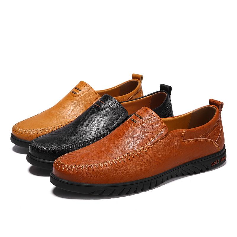 Men's Leather Shoes Simple Fashion Moccasins Genuine Leather Casual Shoes Men's Shoes Summer
