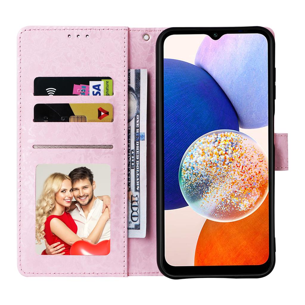 For Samsung Galaxy A15 4G/5G Leather Case RFID Blocking Flip Folio Lacquered Phone Cover