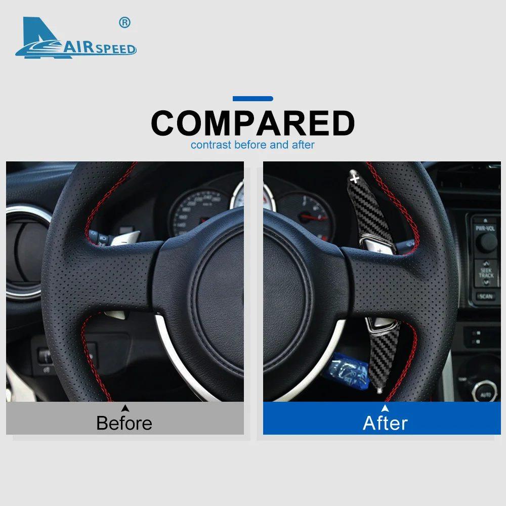 Real Hard Carbon Fiber for Subaru XV BRZ Forester Impreza Outback Legacy Toyota 86 Steering Wheel Paddle Shifter Sticker