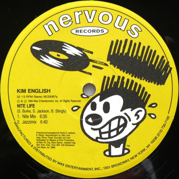 12inch Record KIM ENGLISH - Nite Life NE20087 Nervous Records 1994 US Dance & Electronica Used