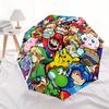 Mario Gaming Characters Automatic Folding Umbrella - Lightweight, Retractable Design with 8-Rib Durability, Perfect for Outdoor Adventures,