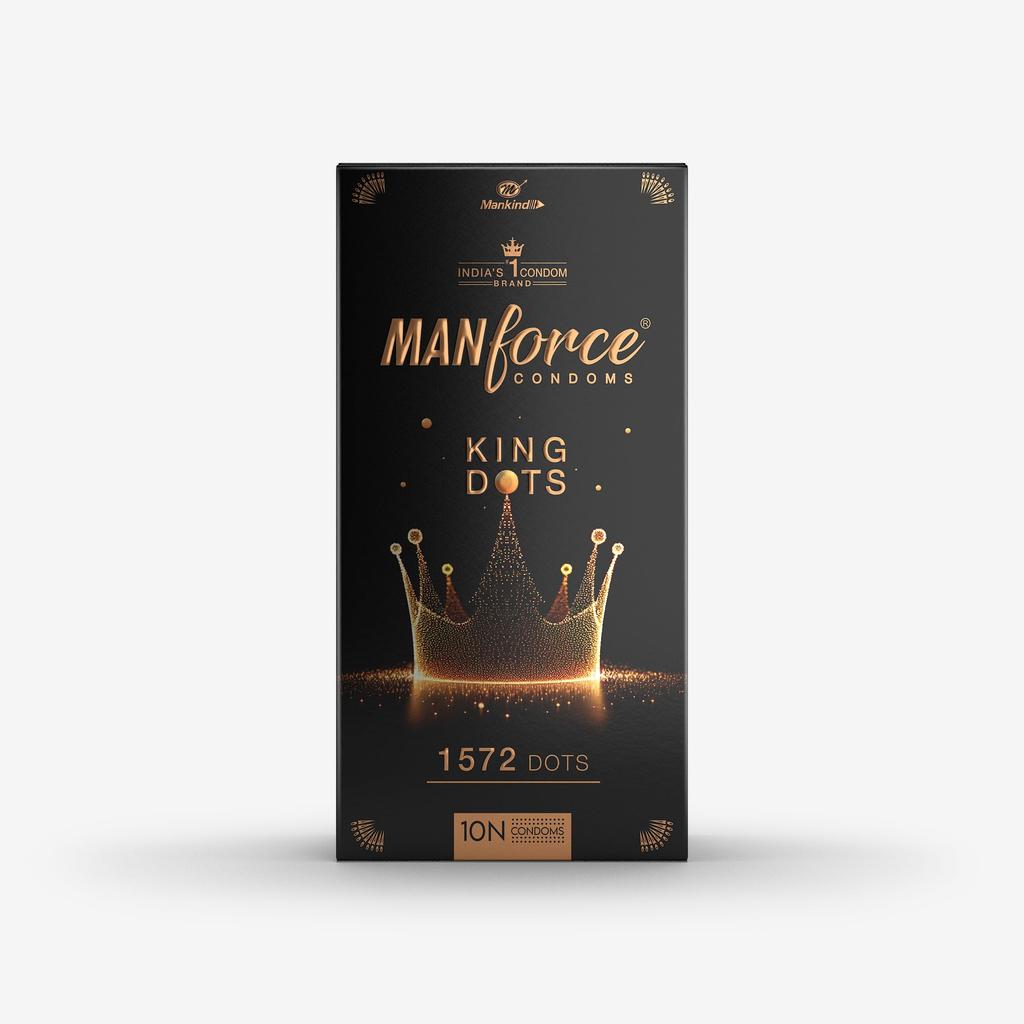 Manforce King Dots Extra Dotted Unflavored Condoms 10 Pieces & Manforce Epic Lavender Lubricant 60ml