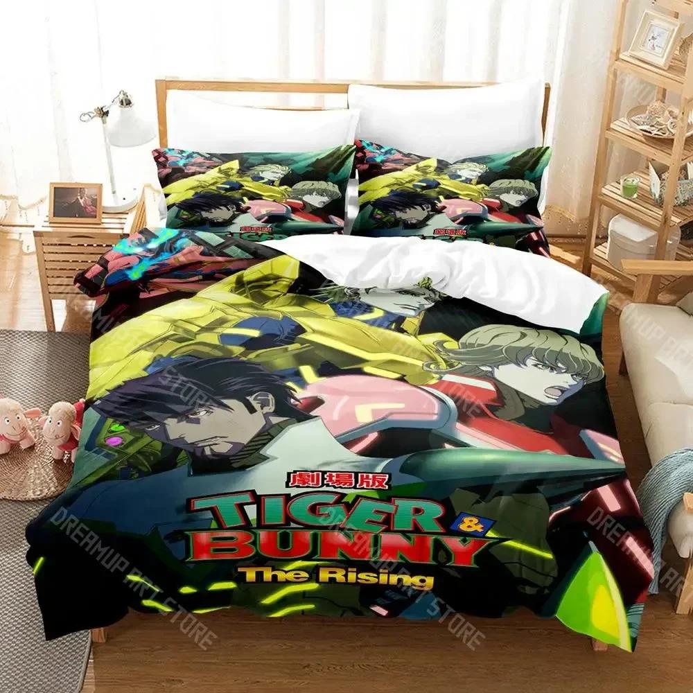 

3D Print Tiger & Bunny Fashion Bedding Set Cartoon Anime three-piece set Adult Kid Bedroom Duvet cover Sets Home Textiles EU Single 90x200cm
