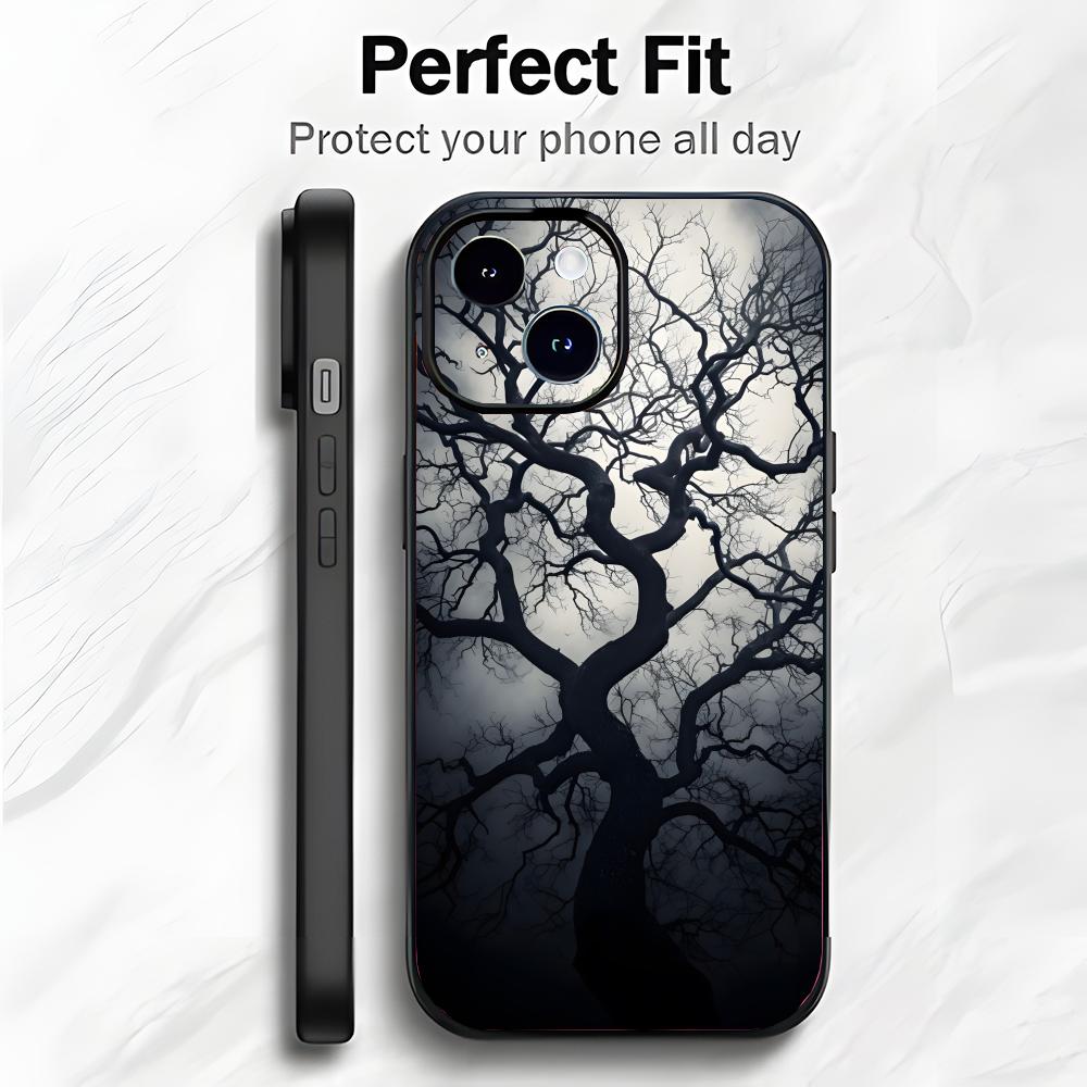 Sketch Black Tree Branches Art Phone Case Phone Case Soft Packaging Lightweight For iPhone17 16 15 14 13ProMax