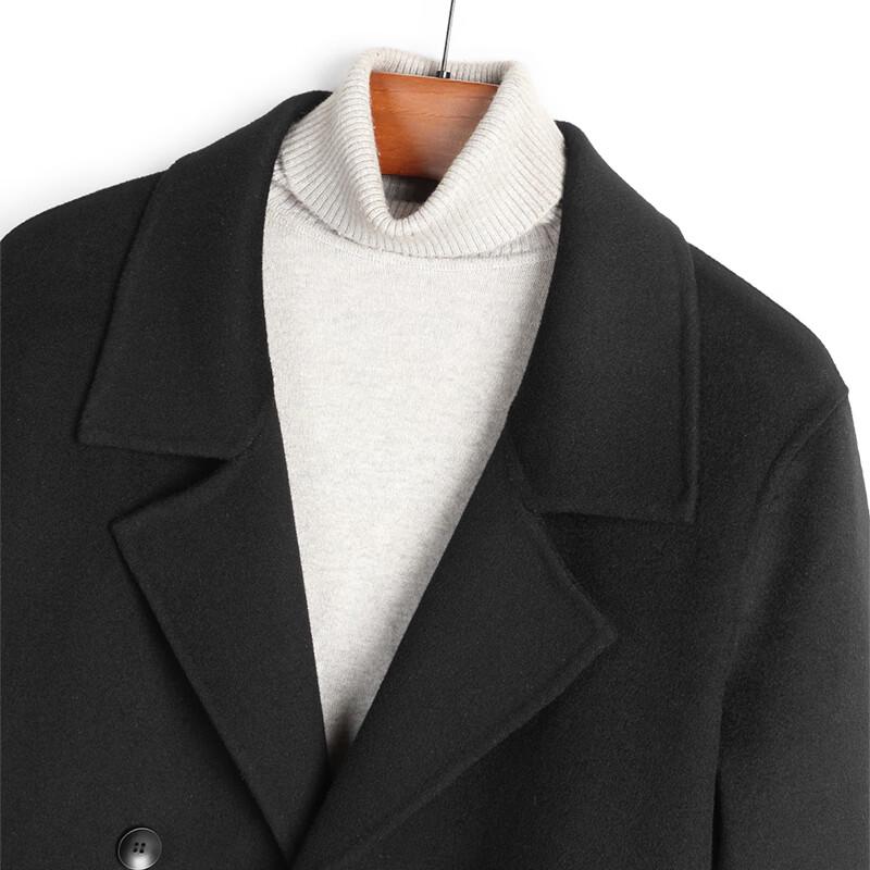 Fanzhen Men's 100% Wool Mid-Length Overcoat