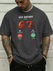 Funny Incoming Call Six Seven Cartoon Red Number Graphic Print Unisexs Crew Neck Short Sleeve Tee Casual Daily Soft Basic Wear Top