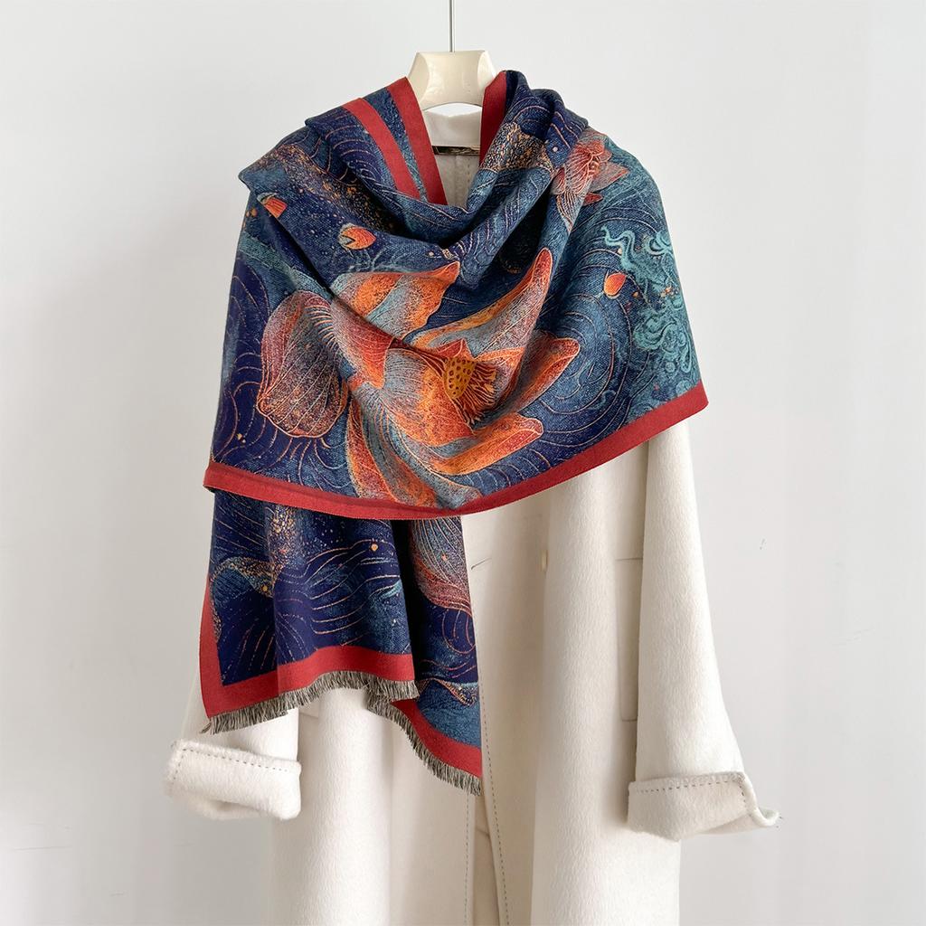 Winter Thickened Warm Shawl Cashmere And Versatile Variety Of Windproof And Cold-Proof Scarf Neck Protection Scarves