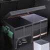 Car Trunk Organizer with Lid Shoes Compartment Reflective Belt Collapsible Waterproof Auto Organizer Multi Compartments