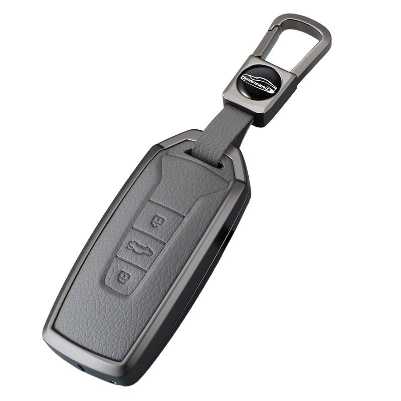 Zinc Alloy Leather Car Key Case Cover for Volkswagen Volkswagen Touareg 2018 2019 2020 2021 2022 2023 Long Range Car Key Case