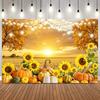 Autumn Harvest Photography Background Truck Fallen Leaves Maple Fruits pumpkin Sunflower Thanksgiving Party Decor Photo Backdrop6