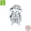 Adorable Little Sheep 925 Silver Beaded Bracelet Charm