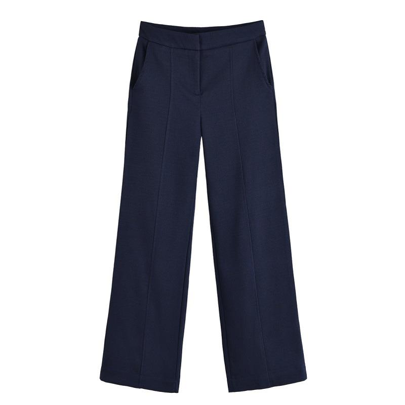 European & American Style 2025 Short-Sleeved Double-Breasted Top + High-Waisted Casual Pants Set Extra Small