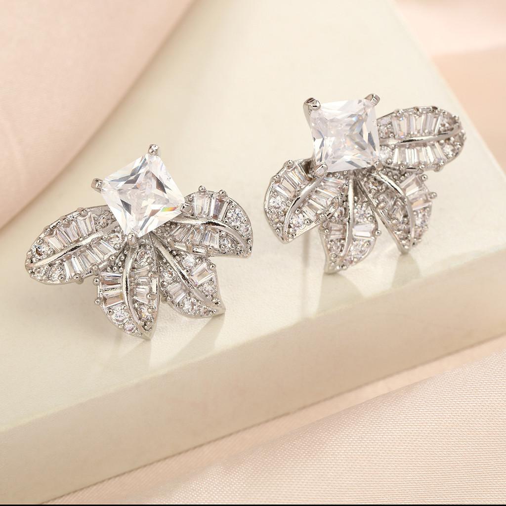 Geometric Pearl Drop Earrings With Cubic Zirconia For Elegant Women