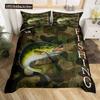 Pike Fish Bedding Striped Bass Big Pattern Hunting And Fishing Themed Duvet Cover For Kids Boys BedRoom Decorations For Teens