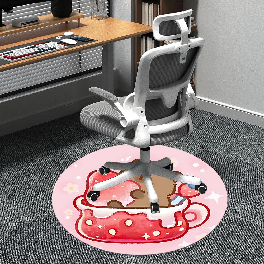 

1pc Strawberry Bear Cup Chair Carpet for Office, , Non-slip carpet, Very suitable for offices, farmhouses,Outdoor carpet yy251120015 80cm by 80cm