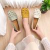 Versatile casual flat-bottomed beef tendon sole Doudou shoes for women 2025 summer new soft-soled soft-faced breathable hollow ladyshoes for women