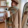 Christmas scarf winter women's high-end sense new versatile student green red scarf men's new gift