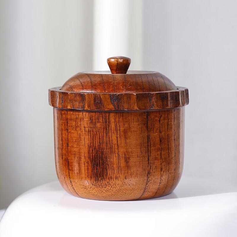 Zhishi Vintage Jujube Wood Condiment Set with Chopstick Holder