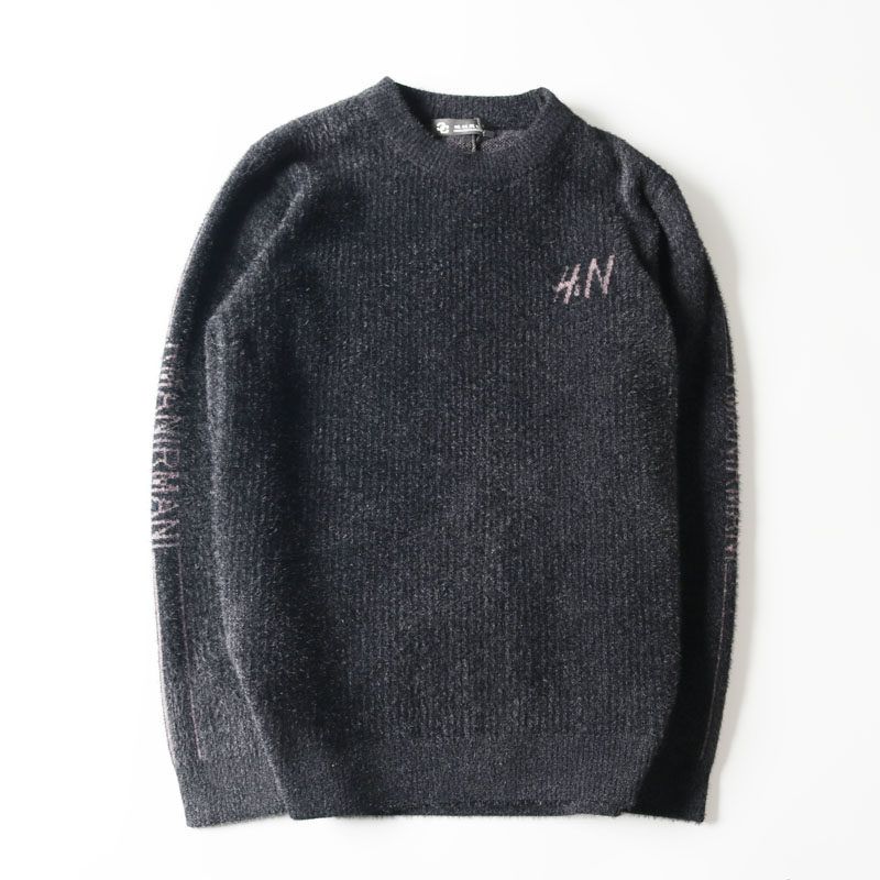 Export Surplus High-Quality Men's Sweater with Cut Tags, Embroidered Long-Sleeve Crew Neck, Winter Korean Style Loose Knitwear for Young Men