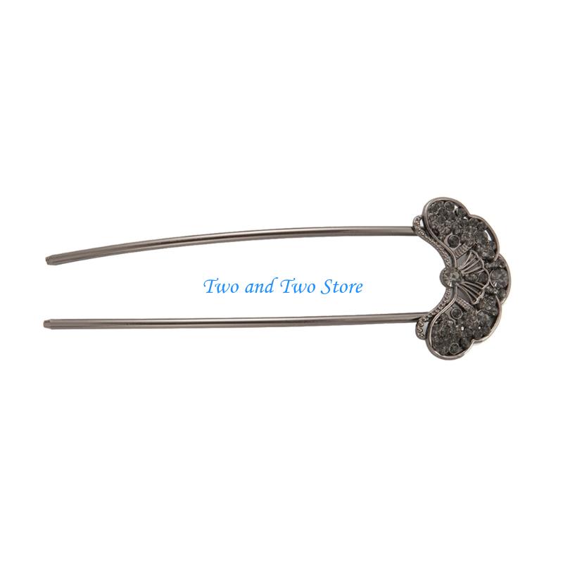 HX6F Complex Blossomy Stone Hair With Swing Tassels Modern Hair Jewelry Metal Mixture Hairpin