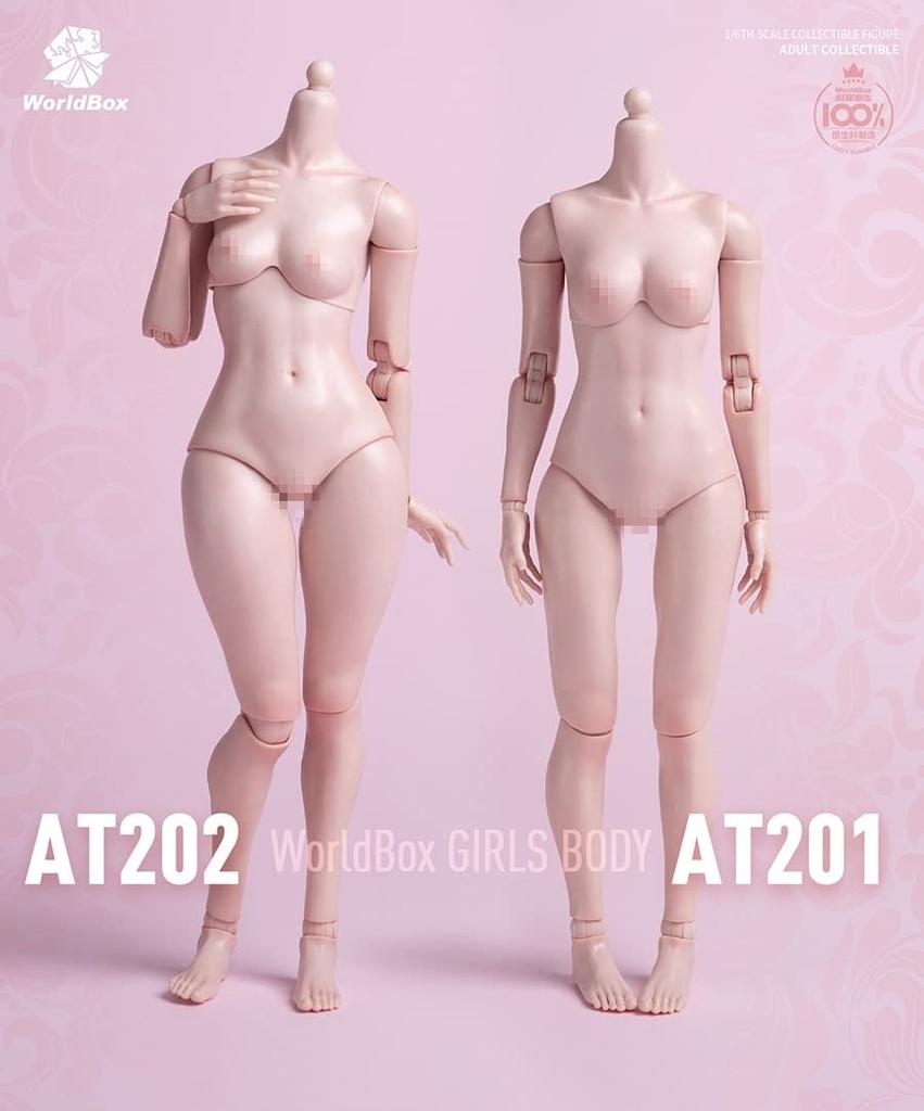 OBEST Worldbox Scale Figure Female Joint Action Figure Asian Female Base Body Painting Human Body AT201 AT202 Version Plump White 1/6 (Standard