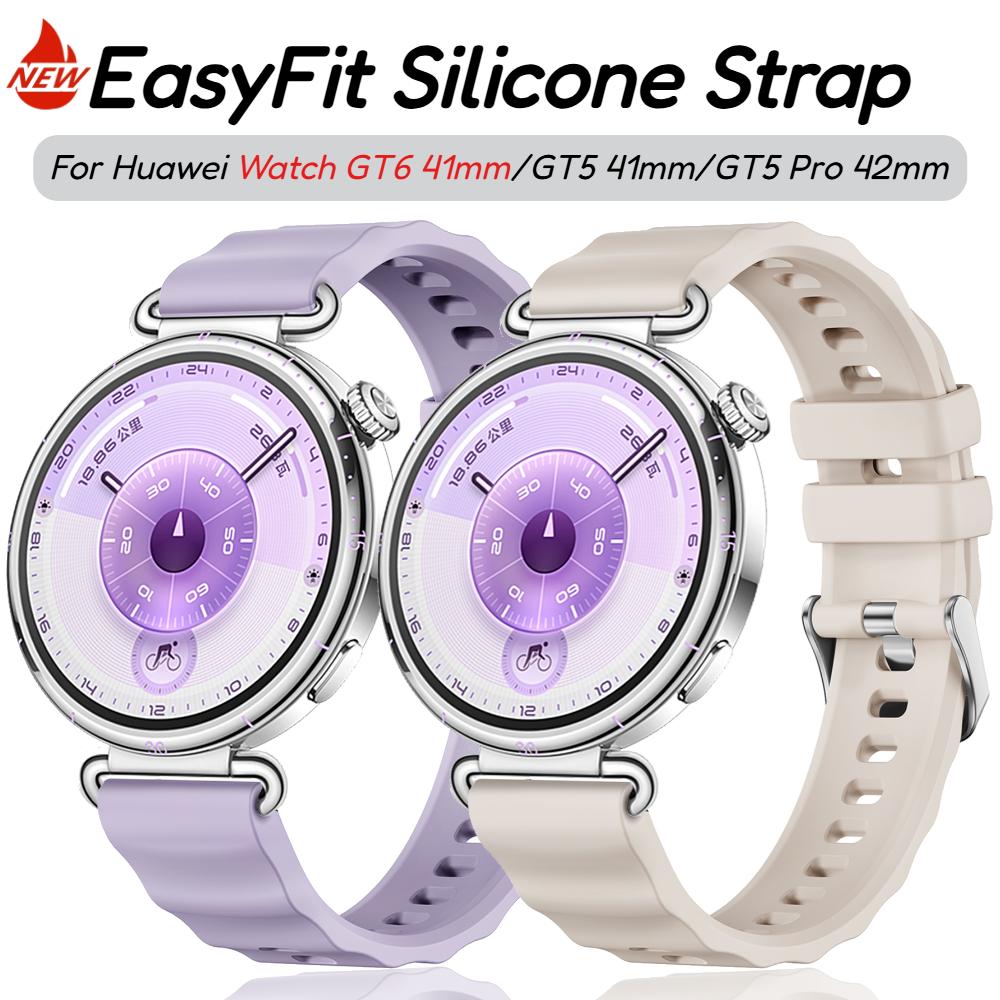 18mm Řemínek k hodinkám pro Huawei Watch GT6 GT5 GT4 41mm Sportovní silikonový řemínek pro Huawei Watch GT5 Pro 42mm Náramek Příslušenství Ženy