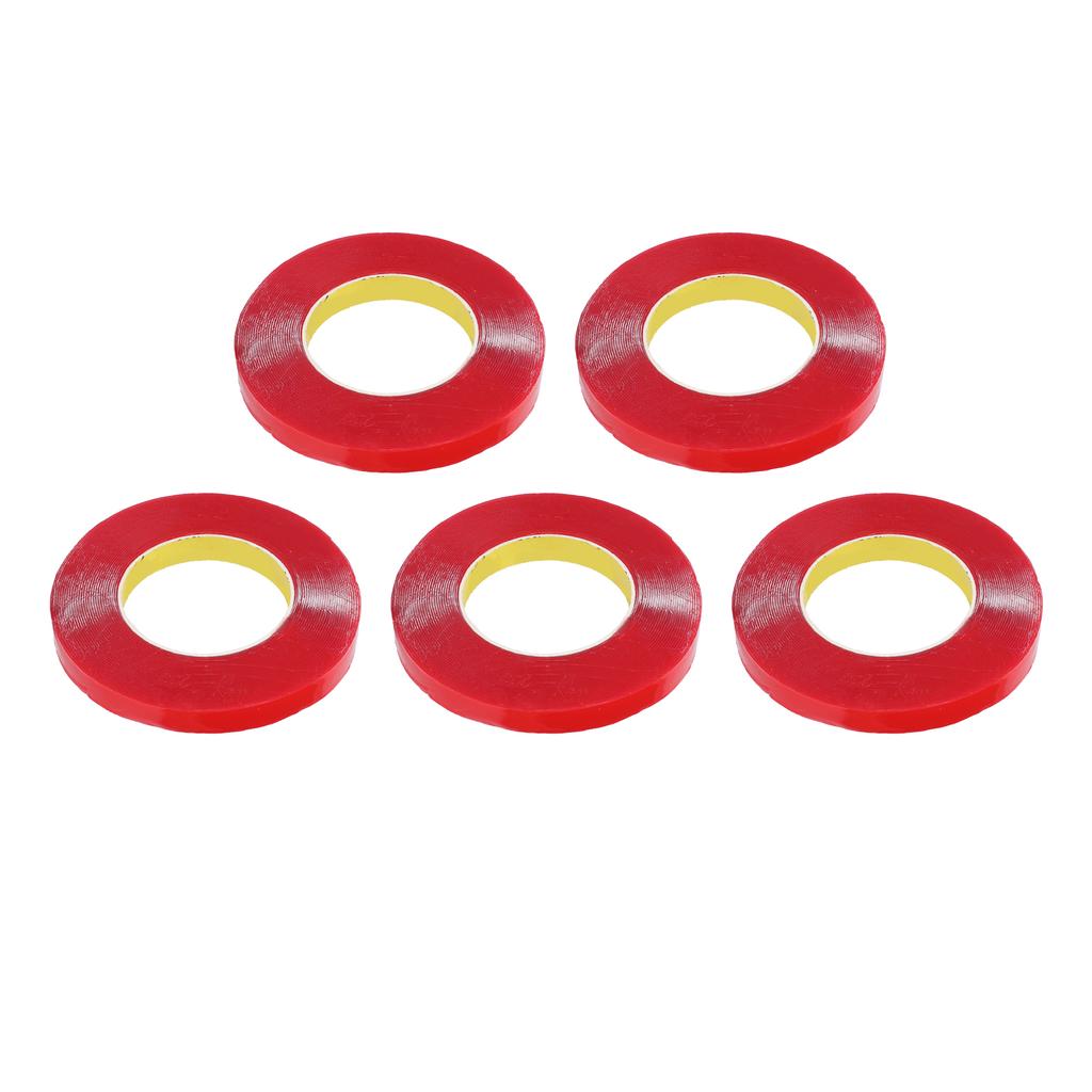5 Rolls Double Sided Acrylic Tape 0.1mm Thick 15mm Wide 10m Long Removable Heavy Duty Mounting Tape