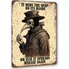 GothicGloomCo Retro Plague Doctor "Wash Your Hands" Metal Tin Sign for Bathroom Wall Decor