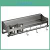 Modern Steel Kitchen Wall Organizer With Knife Slots And Hooks For Home Storage
