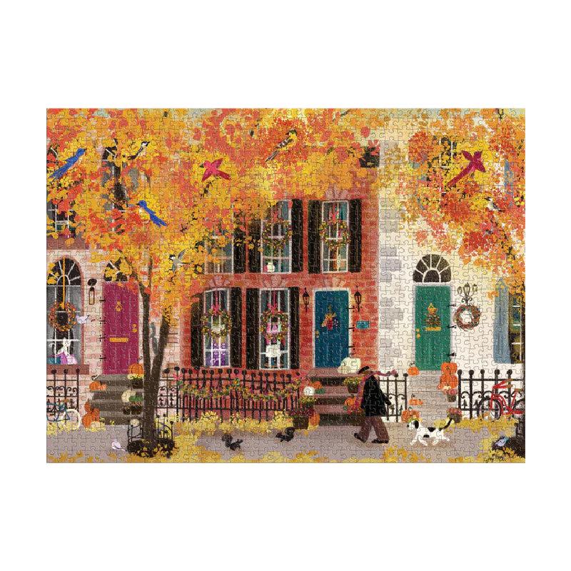Galison Herbstliche Nachbarschaft – 1000-teiliges Puzzle – Perfekt für Erwachsene zur Entspannung und zum lehrreichen Spielen