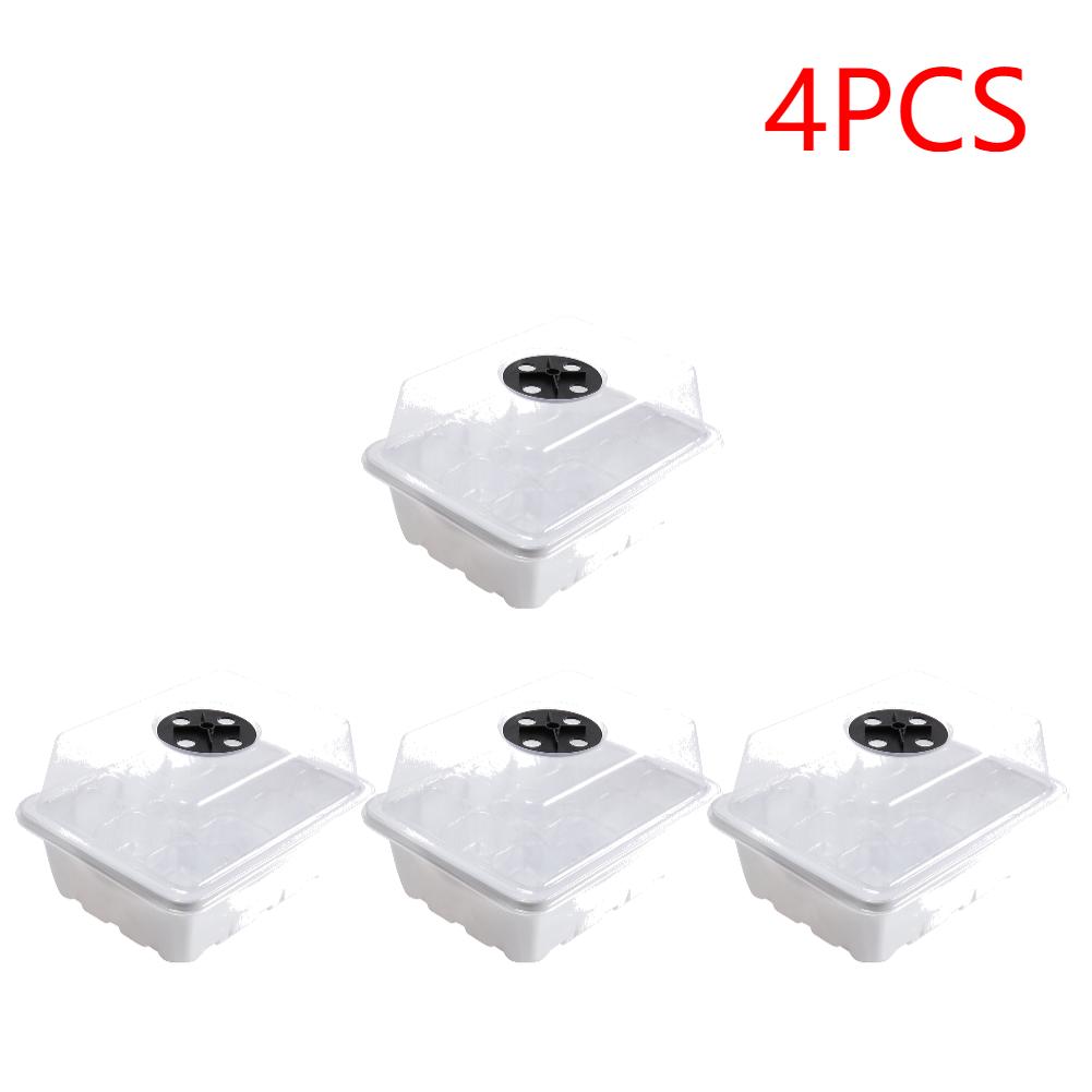 1-5pcs Plants Seed Starter Trays with Humidity Dome 12 Holes Per Tray Nursery Pots Lights For Home Plant Greenhouse Growing Pot