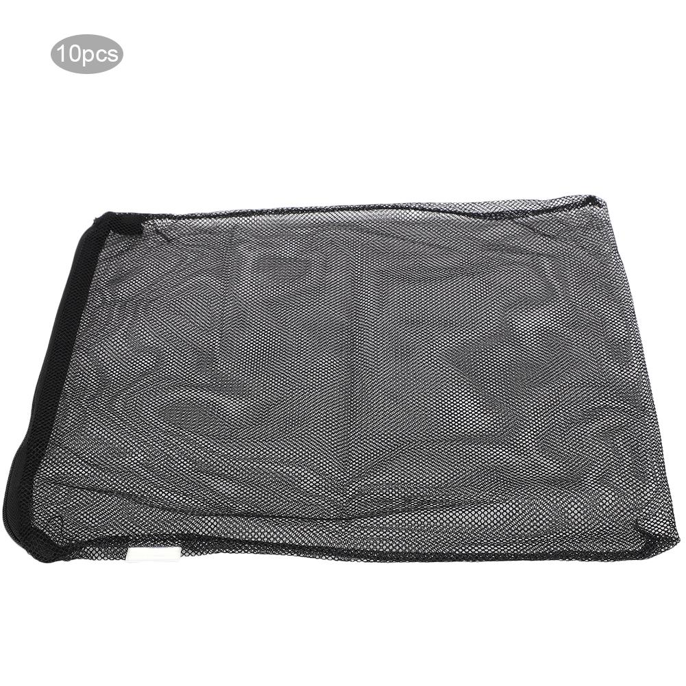 10Pcs Aquarium Fish Tanks Reusable Polyester Filter Mesh Bag with Zipper Isolation BagsBlack