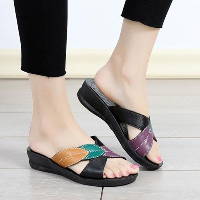 Soft Slides Outside Low Heel Women's Slippers and Ladies Sandals Wholesale Korea Style Original Pvc Unique 39 Shoes On Promotion