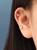 Minimalpiercing 14K Double V Cubic Piercing Earrings