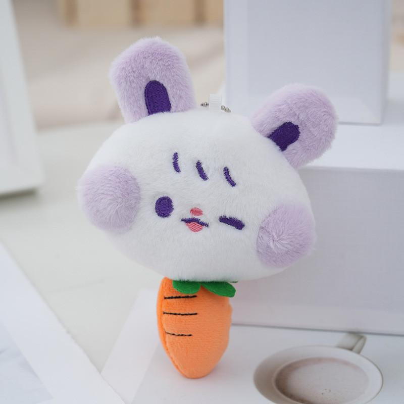 

Rabbit Pull Carrot Plush Key Chain Fashion Cute Schoolbag Decoration Pendant фіолетовий