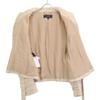 Salvatore Ferragamo Belted glitter yarn tweet jacket Jacket 48 beigeUsed
