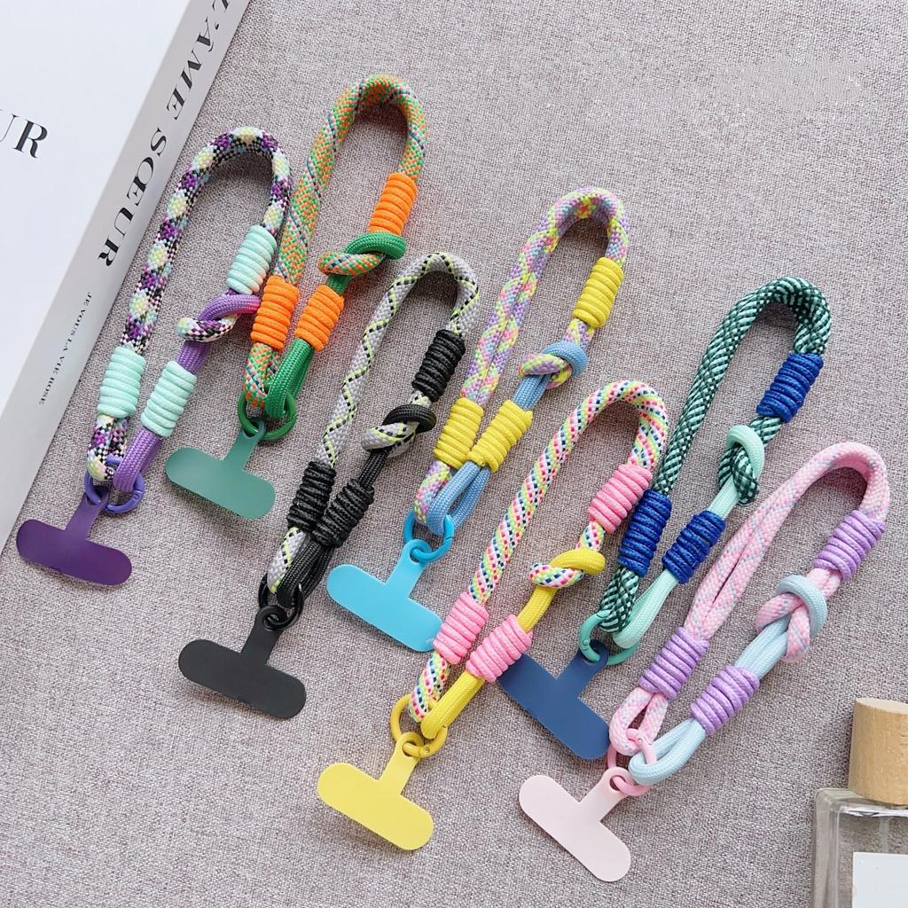 Correa de Mano Simple de Color Contrastante Linda Elegante Correa Corta Ajustable para Teléfono Móvil Correa Antiperdida Universal con Clip para Funda de Teléfono