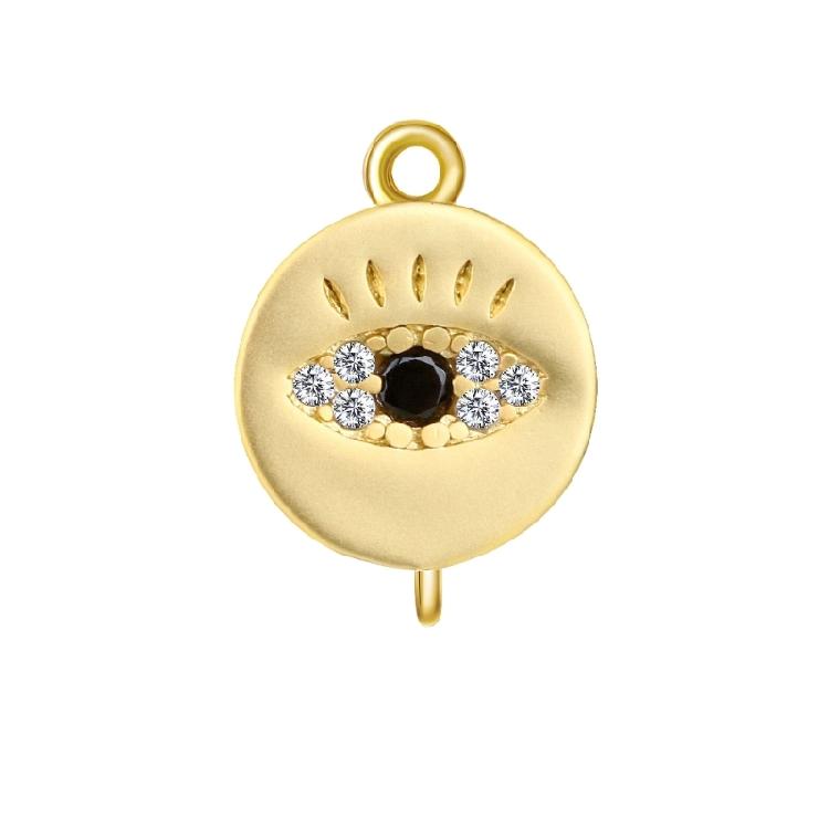 Elegant Copper Necklace and Bracelet Pendant Evil Eyes Charm with Sparkling Zirconia Handmade Jewelry Accessories