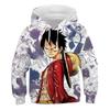 3d Printed Pirate King One Piece Hoodie Lufei Children's Cartoon Hoodie Pullover Long Sleeve Children's Cartoon Street Cool tops